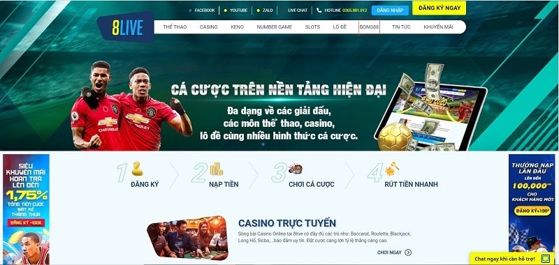 8Live &ndash; S&acirc;n chơi c&aacute; cược b&oacute;ng đ&aacute;, l&ocirc; đề online đẳng cấp v&agrave; chuy&ecirc;n nghiệp